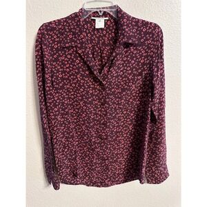 Gerard‎ Darel Floral Print Blouse Long Sleeve Button Down Top Size 36